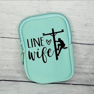 Line wife Tumbler Pouch, Zipper bag for Tumbler cups. TEAL linewife gift